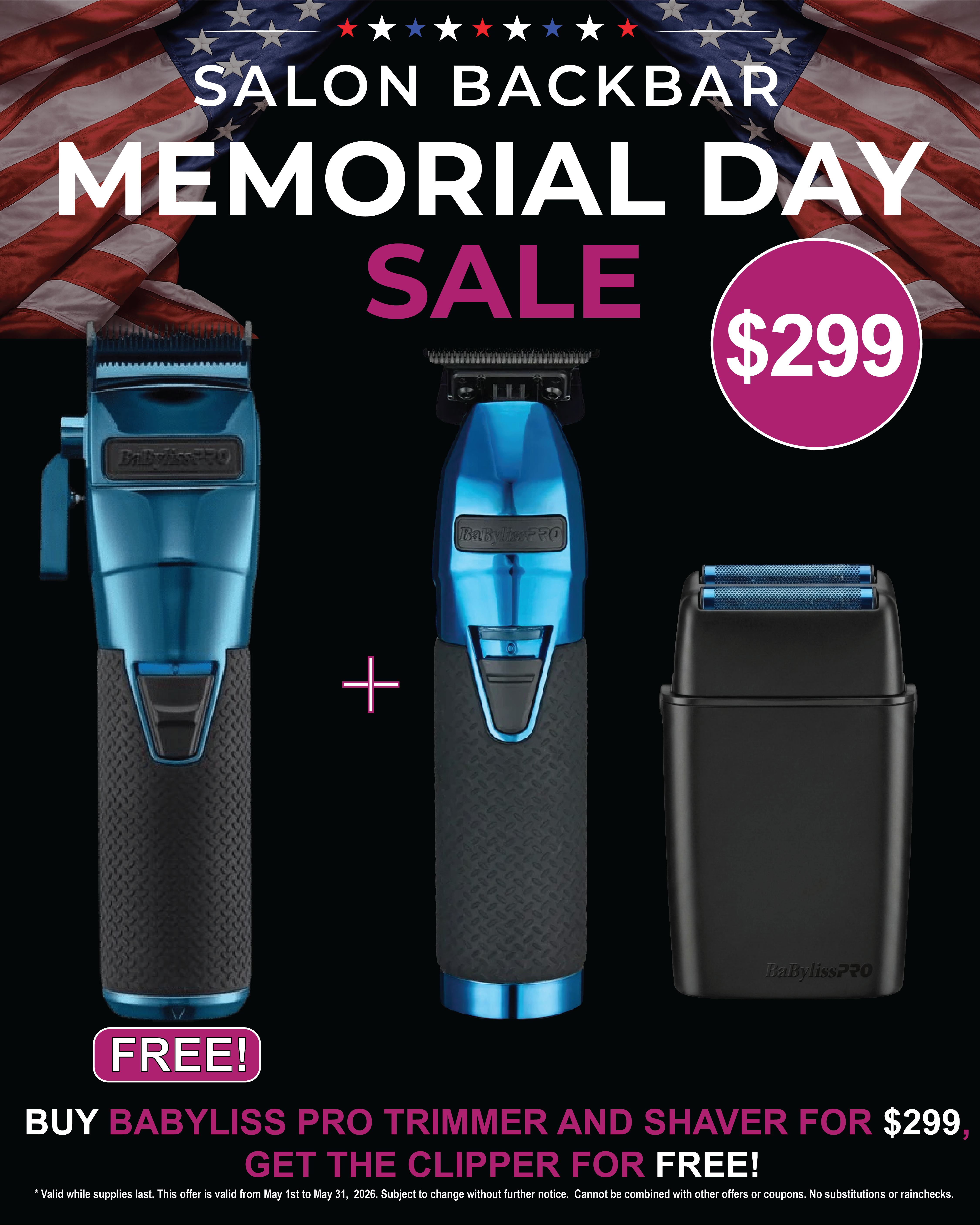 BaBylissPRO FXONE BlueFX Limited Edition Black & Blue All-Metal Interc