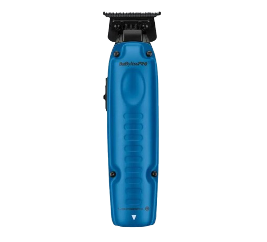 Blue hair trimmer on a white background