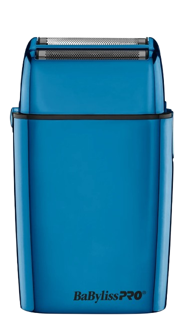 Blue BaBylissPro hair trimmer on a white background