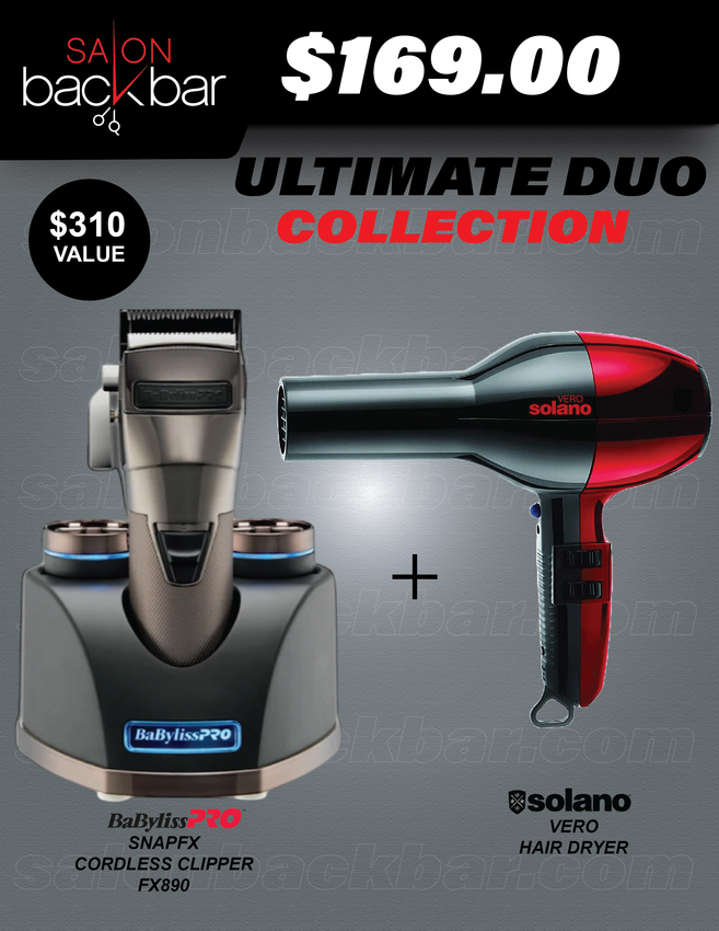 BaBylissPRO SnapFX Clipper + Solano Vero Hair Dryer Bundle – Pro Barber Tool Set ($310 Value) for $169