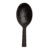 Black paddle hairbrush on a white background
