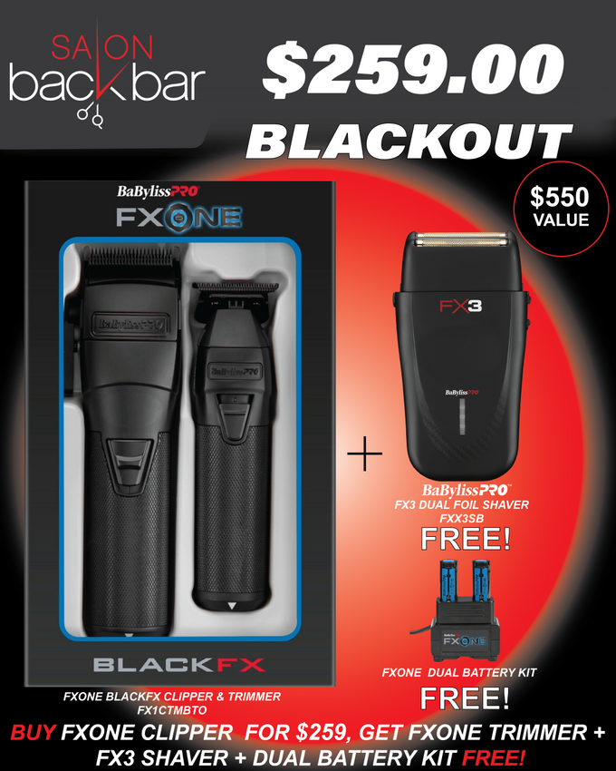 BaBylissPRO FXONE Pro Barber Bundle – Clipper + FREE Trimmer, FX3 Shaver & Battery Kit ($550 Value, Only $259)