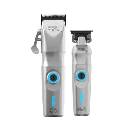 Two hair trimmers with 'Cyborg' branding on a white background