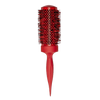 Red hairbrush with a white background