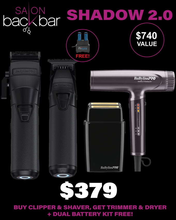 BaBylissPRO FXONE Pro Barber Bundle – Clipper & Shaver + FREE Trimmer, Dryer & Battery Kit ($740 Value, Only $379)