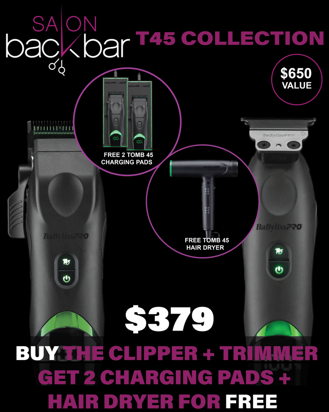 Babyliss Tomb 45 T45 Clipper + T45 Trimmer + Tomb45 Nano Titanium Dryer Combo