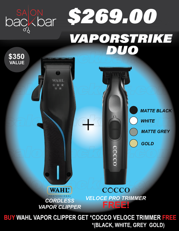 hair clipper and trimmer with Wahl and Cocco branding on a promotional graphic.