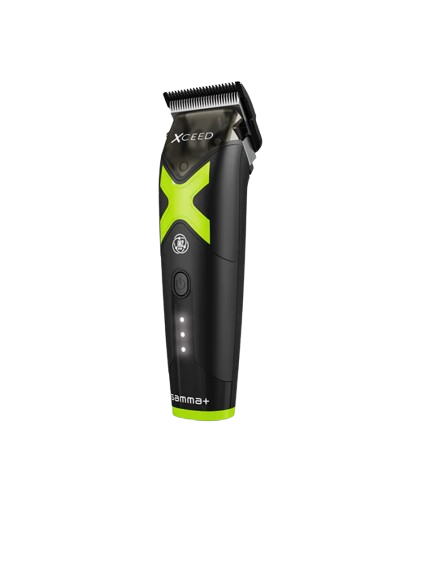 Hair clipper with green accents on a white background
