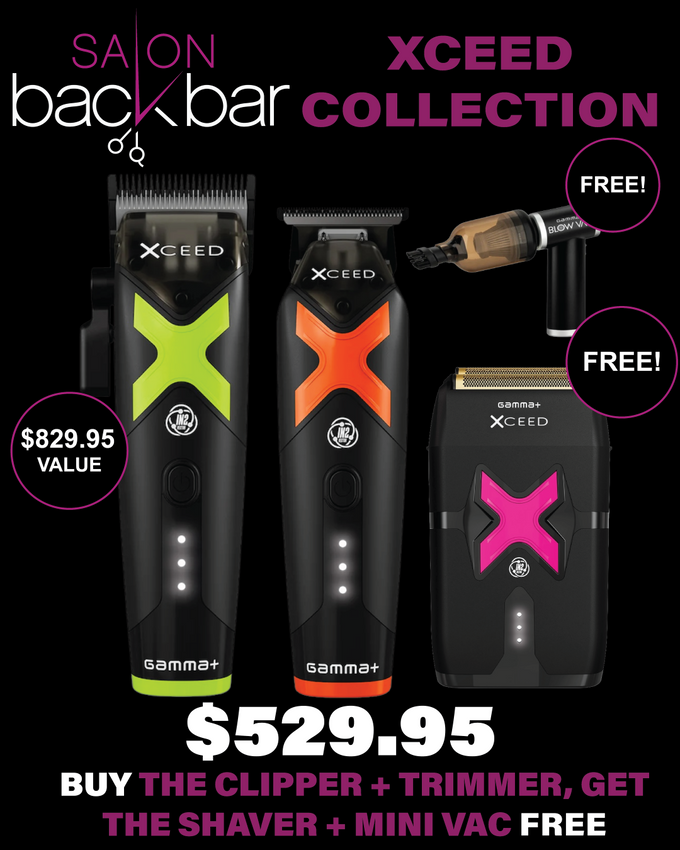 Gamma+ XCEED Collection Clipper & Trimmer Combo – Free Shaver + Mini Vac