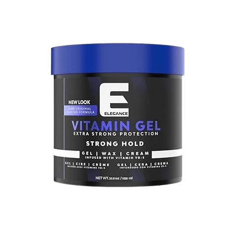 Elegance Vitamin Gel, Infused with Vitamin Pro-VB-5, Strong Hold Gel, Maximum Hair Protection and Natural Long Lasting Shine