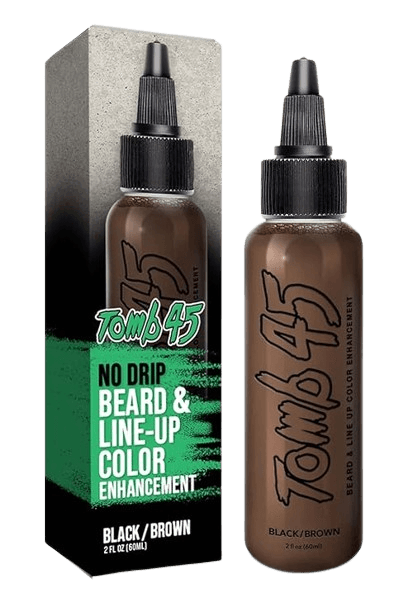 Tomb 45 Beard & Lineup Enhancement (Brown/Black) - Water-proof, Shampoo safe, Safe on Skin