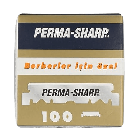 100 Perma-Sharp Straight Edge Razor Blades for use in Professional Barber Razors - New Packaging