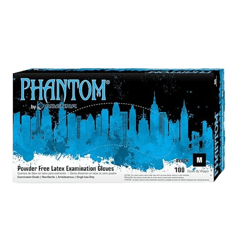 Phantom 6 mil Latex Powder Free Exam Gloves (XS, S, M, L, XL)