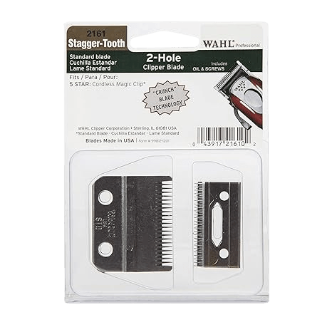 Wahl Professional 2-Hole Stagger-Tooth Clipper Blade for the 5 Star Series Cordless Magic Clip, for Professional Barbers and Stylists Item - 2161