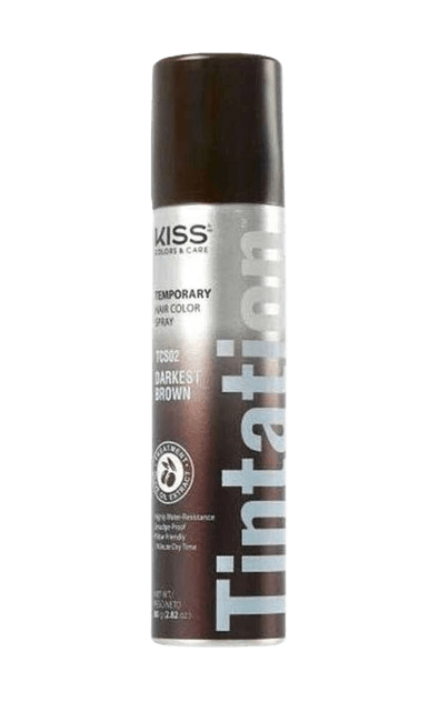 RED by Kiss Tintation Temporary Hair Color Spray, Instant Gray Root Cover Up, Water-Resistant, Smudge-Proof, Easy Wash Out, Hairline & Barber Touch-Up, Quick Dry (Darkest Brown)