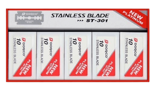 Dorco ST301 Platinum Extra Double Edge Razor Blades | 100 Blades per Pack (10 Packs) | Premium Quality, Smooth Shave, Long-Lasting Sharpness