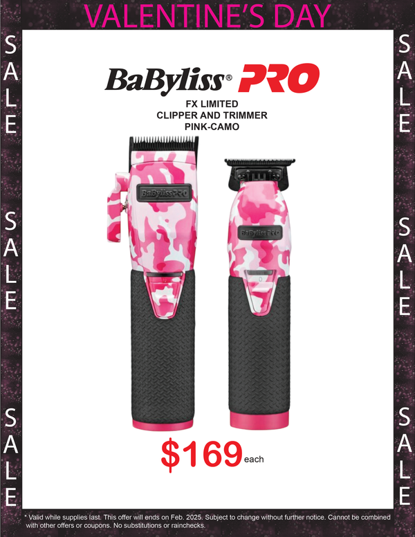 Babyliss PRO LimitedFX Clipper & Trimmer Set (Pink Camo) $169