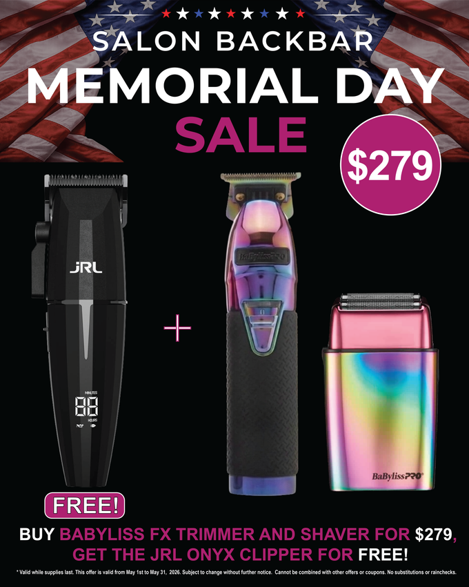 JRL Professional Onyx Cordless Hair Clipper (FF2020C-B) & BaBylissPRO LimitedFX Iridescent Trimmer + Double Foil Shaver Set (FXDUOFS2TRB)