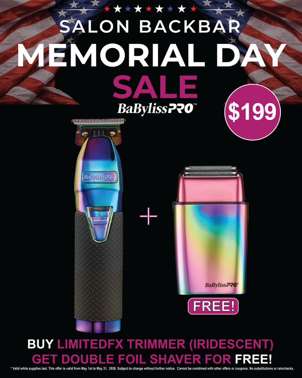 BaBylissPRO LimitedFX Iridescent Trimmer & Double Foil Shaver Set (FXDUOFS2TRB)