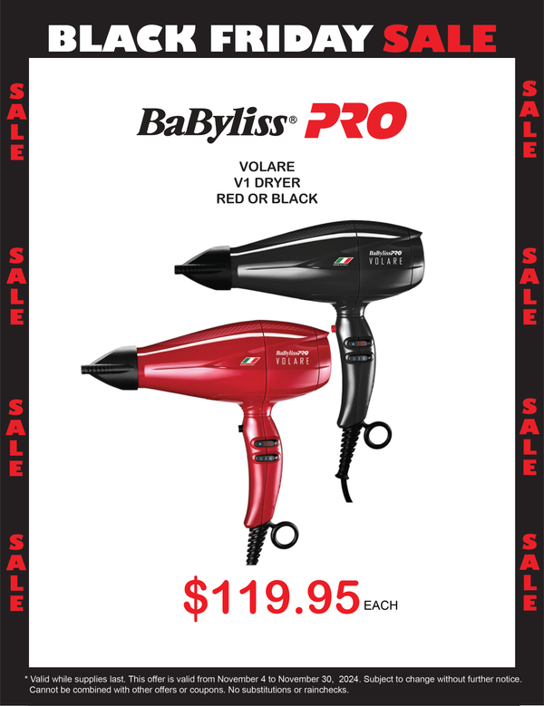 Black Friday Sale Babyliss PRO Volare V1 Dryer Only 119.95 Black or Red