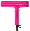 A hot pink BabylissPRO hair dryer shown on a clean white background, angled to display its side and handle with the power cord visible.