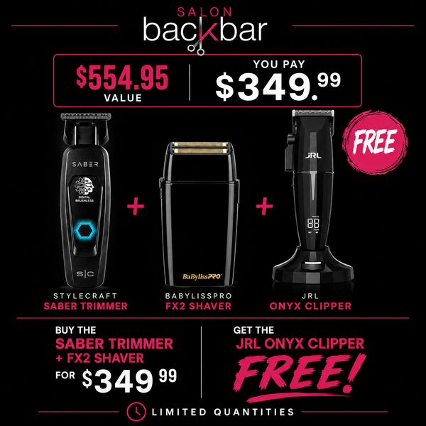 JRL Professional Onyx Clipper & StyleCraft Saber Trimmer + BaBylissPRO FX2 Shaver