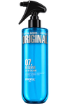 A bottle of IMMORTAL NYC Original 07. Reserve Eau de Cologne with a black spray trigger top and a bright blue translucent body, shown on a plain white background.