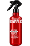 A red spray bottle of Immortal NYC Original 03 Reserve Aftershave with a black trigger sprayer, shown on a solid white background.
