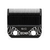 A black clipper guide comb with white printed branding and wavy line graphics, shown against a solid white background.