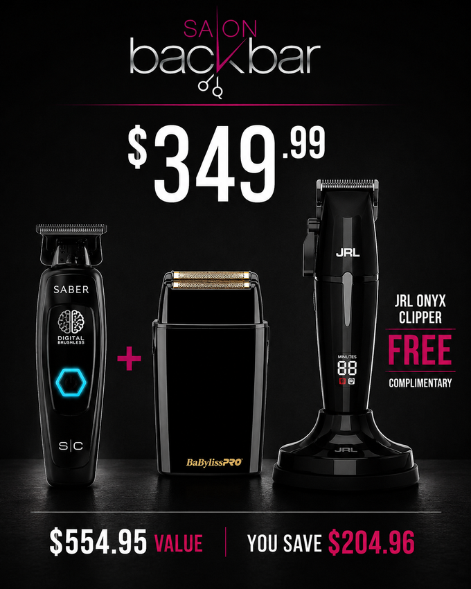 JRL Professional Onyx Clipper & StyleCraft Saber Trimmer + BaBylissPRO FX2 Shaver