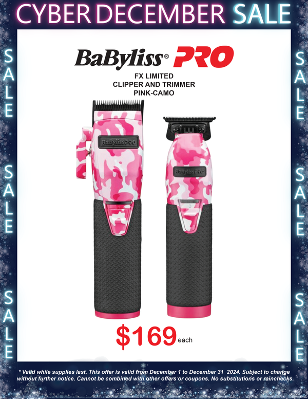 Cyber December Sale! Babyliss PRO LimitedFx Clipper & Trimmer Set (Pink Camo) Only $169 Each