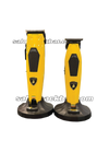 Two yellow and black hair trimmers on a white background