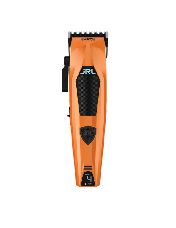 JRL Professional Orange and black hair clipper with JRL branding on a white background