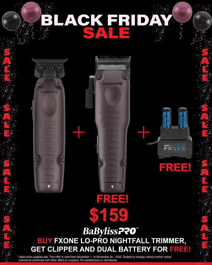 BaBylissPRO FXONE LoPROFX Nightfall Clipper & Trimmer Bundle – Limited Edition $345 Value for Only $199 + FREE Battery Kit