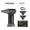 Black and gray hair dryer with attachments and packaging on a white background, featuring Fadezer and ABBC branding.