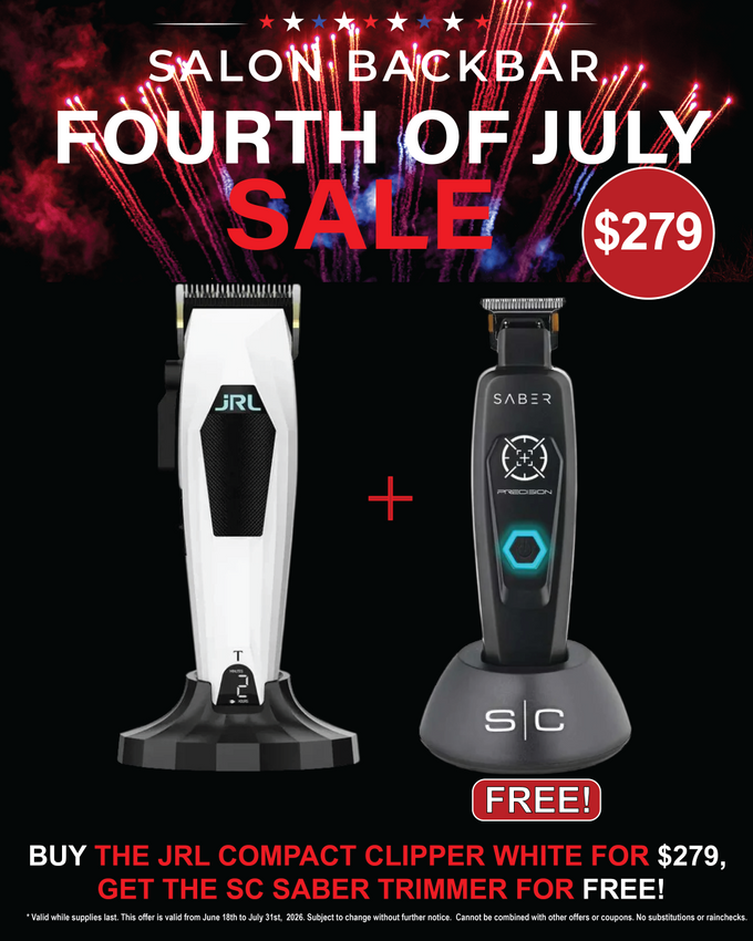 JRL Professional 3000C Mini Hair Clipper w/ Taper Blade & StyleCraft Saber Trimmer Black Combo