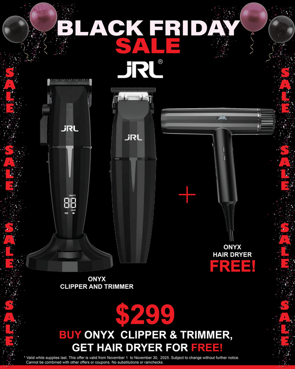 JRL Professional Onyx Clipper, Trimmer + Dryer Combo