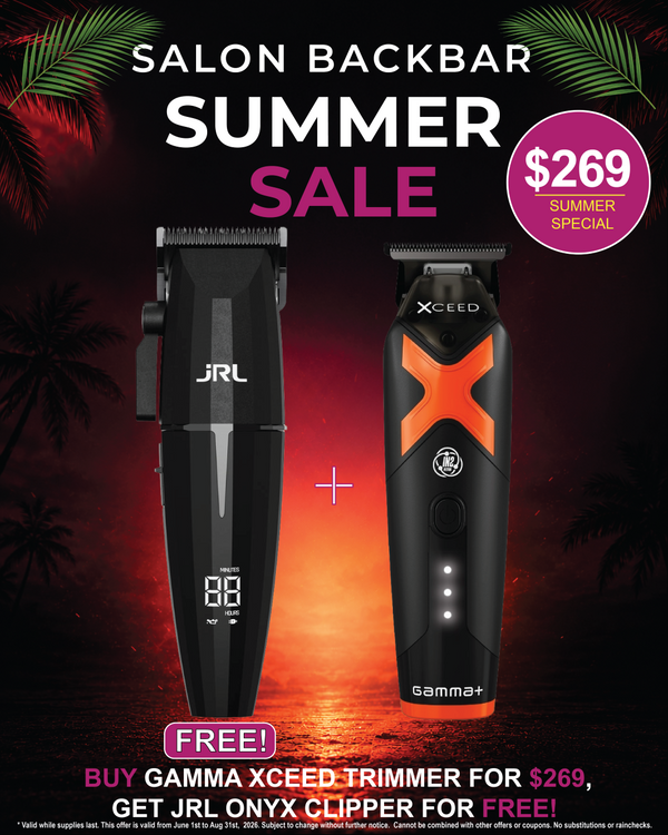 JRL Professional Onyx Cordless Hair Clipper & GAMMA+ XCEED Professional IN2 Vector Motor Cordless Trimmer Combo