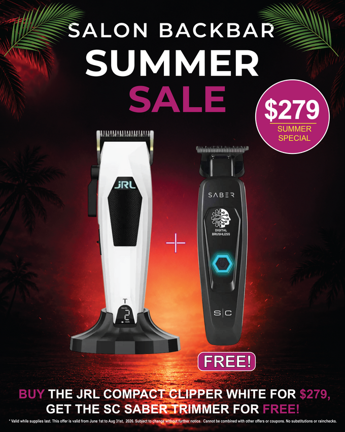 JRL Professional 3000C Mini Hair Clipper w/ Taper Blade & StyleCraft Saber Trimmer Black Combo