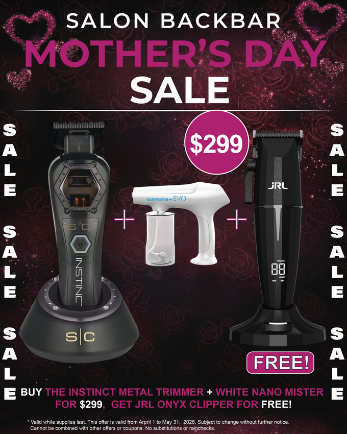 JRL Onyx Clipper + StyleCraft Instinct Metal Trimmer & Gamma+ Nano Evo Mister Combo