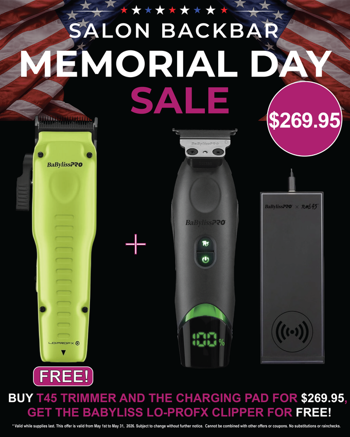 BaBylissPRO FXONE Low-Profile Neon Yellow Interchangeable Battery Clipper & BaBylissPRO x Tomb45 Wireless Charging Trimmer (FXT45T) Combo