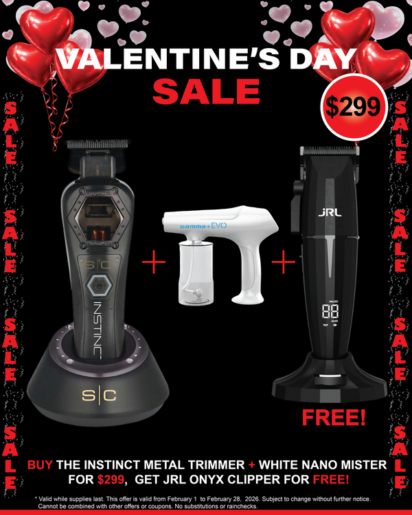 JRL Onyx Clipper + StyleCraft Instinct Metal Trimmer & Gamma+ Nano Evo Mister Combo