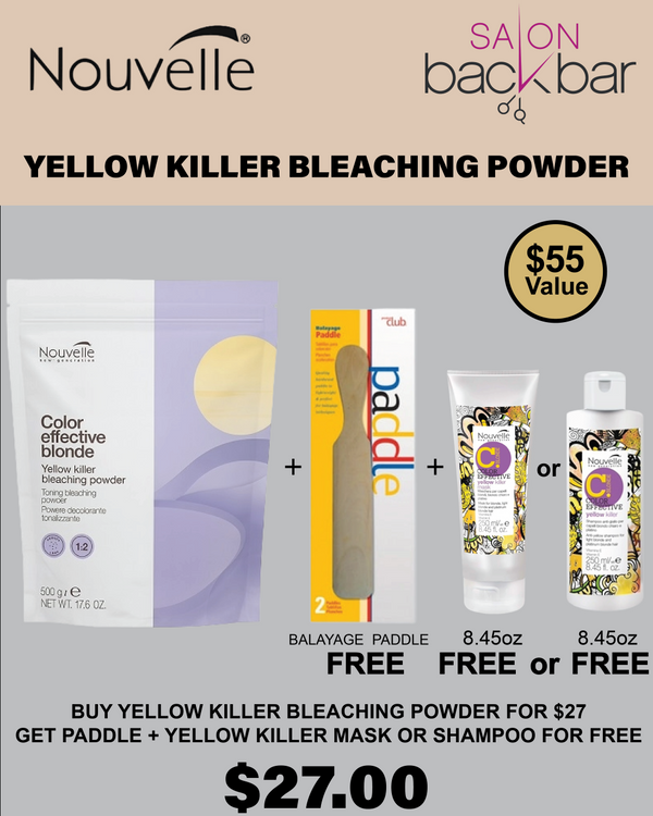 Nouvelle Yellow Killer Bleaching Powder Bundle – Pro Blonding Set with FREE $55 Backbar Gift