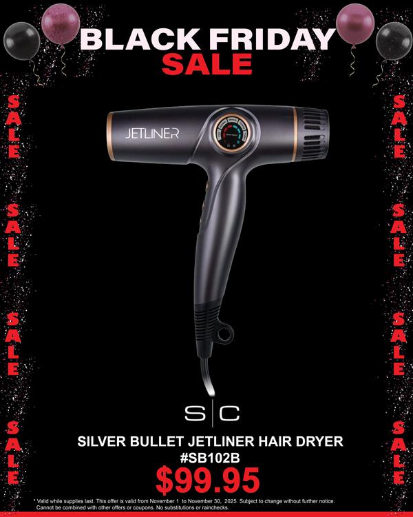 Stylecraft Silver Bullet JetLiner - Professional Lightweight Hair Dryer with Digital Motor SB102B