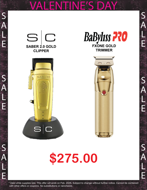 Stylecraft Saber 2.0 Gold Clipper & Babyliss PRO FXOne Gold Trimmer