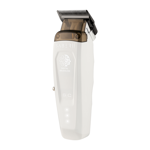 Hair clipper with 'Saber II' branding on a white background