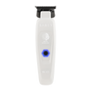 White hair trimmer with black top on a white background