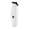 White grooming tool with black trimmer head on a white background