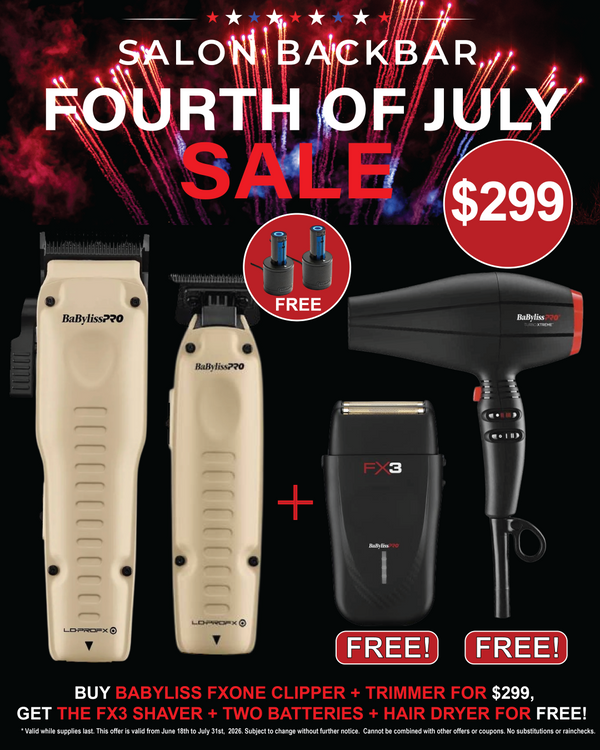 BaBylissPRO FXOne Lo-Pro Tan Clipper + Trimmer & BaBylissPRO FX3 Black Shaver + Turbo Extreme Dryer Kit