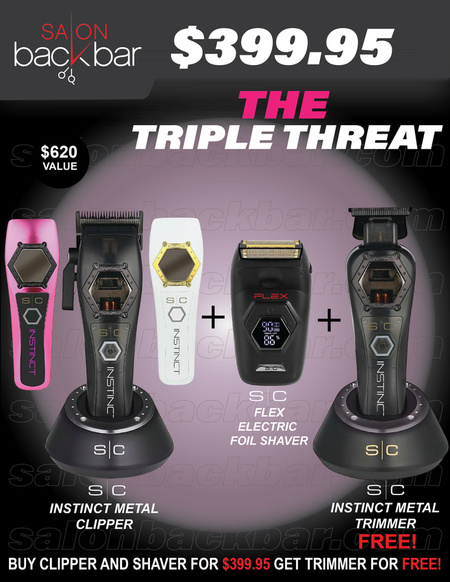Triple Threat Bundle – StyleCraft Instinct Metal Clipper + Flex Shaver & the Instinct Metal Trimmer FREE! ($620 Value)